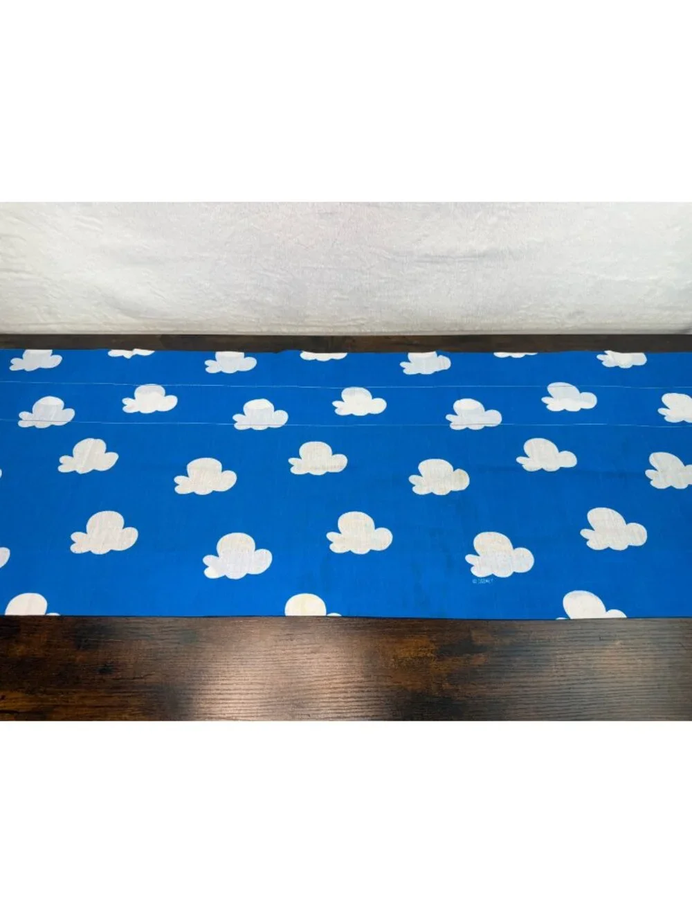 Vintage Disney Winnie the Pooh Blue Fabric Valance Panel